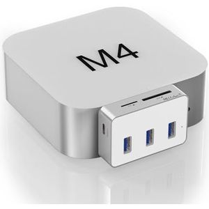 Mac mini M4 Dock - 6-in-1 Mac mini M4 Pro Hub met 10Gbps USB-C, 3x5 Gbps USB-A, SD/TF 3.0-Kaartlezer, Compact Aluminium Ontwerp | Perfecte Accessoires voor Mac mini M4/M4 Pro