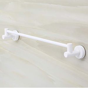 Zelfklevende enkele handdoekrail Vacuümzuignap Handdoekstangrail, draaibare basis, handdoekrails Wandmontage for keukenbadkamers(Color:White)