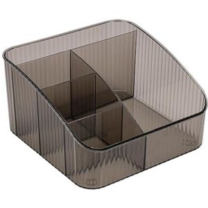 JessLab Makeup Organizer, PET Huidverzorging Organisator met 5-Compartiment Cosmetische Producten Opslag Make-up Organisator voor Bureau Garderobe Badkamer Ijdelheid Werkblad, Grijs