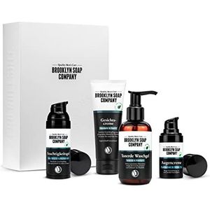 Brooklyn Soap Company Gezichtsverzorgingsset voor mannen, inclusief gezichtscrème, wasgel, vochtinbrengende gel en oogcrème