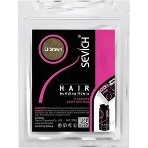 SEVICH Haarvezels voor dunner wordend haar, haaropbouwende vezels direct dikker en vollere look, haarpoeder voor mannen en vrouwen, 100 g lichtbruin