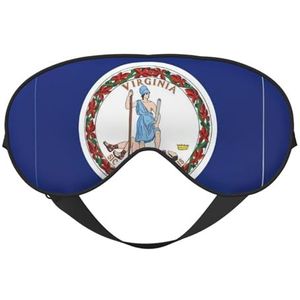 Virginia State Flag Print Zacht Verduisterend Oogmasker, Reizen Oogmasker, Zijslaper Ooghoezen, Slaap Oogmasker voor Mannen Vrouwen