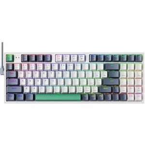 Fit Fit for Machenike K500 Mechanisch Toetsenbord Gaming Toetsenbord Bedraad Toetsenbord Hot Swappable 94 Toetsen RGB Licht Mac Windows(Brown Switch)