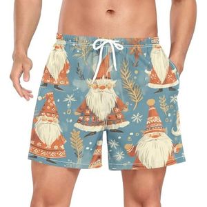 Niigeu Leuke Kerstmis Kerstman Patroon Mannen Zwembroek Shorts Sneldrogend met Zakken, Leuke mode, XL