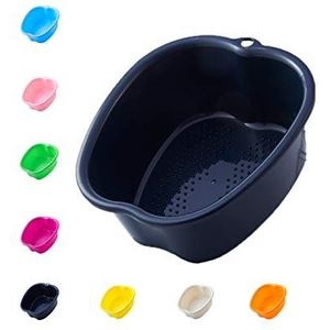 Grote voetbad spa kom plastic pedicure massage, voor pedicure, detox en massage, perfect om je voeten, teennagels en enkels te weken, dode huid te verwijderen (zwart)