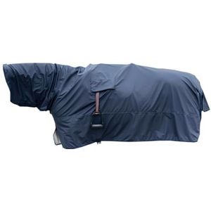 Rain coat 100% waterproof with stirrup holes marine Size L, 6'6-7'0