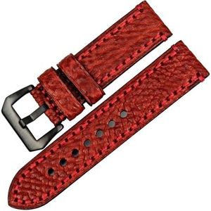 CBLDF Nieuwe Mode Horloge Accessoires 20 22 24 26mm Italiaanse Lederen Horlogebanden Rode Horlogebandje Compatibel Met Panerai Horloge Band Armband (Color : Dark Red B, Size : 24mm)