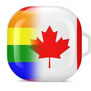 LGBT Pride Canadese vlag oordopjes hoesje compatibel met Samsung hard shell beschermhoes wit stijl