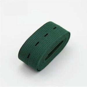 Elastiekjes 20 mm geweven knoopsgat elastische band Elast Stretch Tape Verleng afwerkingstape DIY naaien kledingaccessoire-donkergroen-20 mm 5 yards