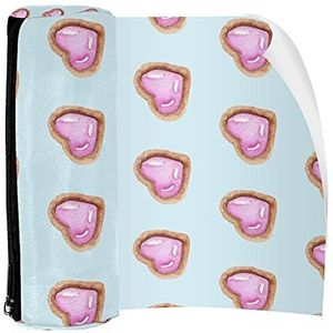 Potlood Case Pen Tas Houder met Rits Coin Organizer Tassen Make-up Cosmetische Pouch voor Vrouwen Tiener Meisjes Jongens Kinderen, Roze Liefde Hart Lichtblauwe Achtergrond