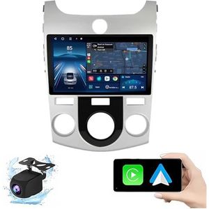 Android 14.0 2 Din Autoradio 9"" Touchscreen Auto Stereo voor KIA Forte Cerato 2008-2013 met Draadloze Carplay Android Auto GPS navigatie AHD Omgekeerd beeld Stuurwielbediening(B,P1(1G+32G))