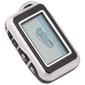 Autosleutel beschermhoes Tpu Autosleutel Case Shell Voor Starline E60 E61 E62 E90 E91 Afstandsbediening Sleutelhanger 2 Weg Auto Alarm Voor Russische Voor Starline E90 Sleutel Shell(Silver Black)