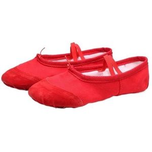 Balletschoenen balletschoenen meisje kinderen dansplaatsen professioneel canvas zachte zool ballet dansen meisjes vrouwen ballet yoga gym danser schoenen 25, Rood, 29 EU