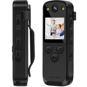 Mini Body Cameram, A31 Mini Digitale Camera Scherm FHD 1080P Op het lichaam gemonteerde camera Kleine draagbare cam Nauw Webcam Auto DVR Sport DV voor Pet Walking, Werk, Reizen(With 64GB TF Card)