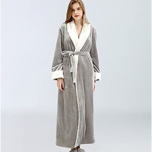 Ochtendjas Dames Winter Badjas Dames Lange Fleece Kamerjas Badjassen Badstof Badjas Dames Katoen Badjas Dames Fleece Plus Size Gezellige Gewaden for Vrouwen Lichtgewicht Onesie Pyjama Nachtkleding