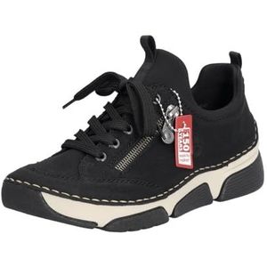 Rieker Dames Sneaker 45913, zonder veters, Zwart, 40 EU