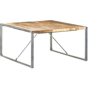 DIGBYS Meubelsets-Eettafel 140x140x75 cm Ruw Mangohout