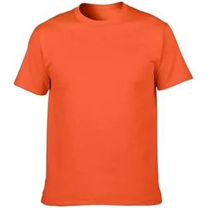 LQHYDMS Heren T-shirt Blank T-Shirt Mannen Korte Mouw Tshirts Effen Katoen Homme Tee Shirt Zomer Mannen Kleding Plus Size, Oranje, 3XL
