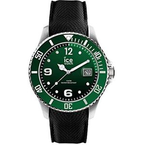 ICE-WATCH - Ice Steel Green - Groen herenhorloge met siliconen armband - 015769 (medium), zwart, armband