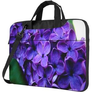 ASEELO Underwater World Business Laptop Tassen Messenger Aktetas Computer Tas met Schouder Compatibel voor Werk, Violet Bloem, 14 inch Laptop bag