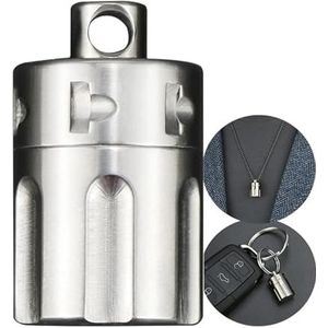 Titanium Pill Fob, Mini Pill Holder Necklace, Keychain Pill Storage Bottle, For Outdoor Travel (Size : Inner diameter 11mm)