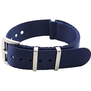 Horlogebandjes voor mannen en vrouwen, horlogeband 20mm/22mm Nylon Band Grijs/Kaki Horlogeband Mannen Een Stuk Armband Accessorie Horlogeband Vervanging (Color : Deep Blue, Size : 20mm)