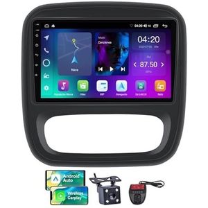 Android 13 Autoradio 2 DIN Compatibel met Renault Trafic 3 2014-2021 9 Inch Screen Carplay en Android Auto met Bluetooth 5.0/FM RDS/Bediening op het stuur/Achteruitrijcamera(NF-1)