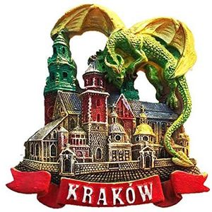 3D Green Dragon Krakau Polen Souvenir koelkast magneet, Huis & keuken decoratie magnetische sticker Groene Draak Krakau Polen koelkast magneet toeristische souvenir gift