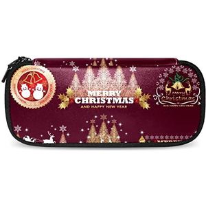 Kerst emblemen Badges Labels met rode achtergrond PU lederen etui briefpapier