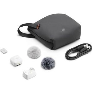 Voor audio met stabiele transmissie voor MIC mini-zender/ontvanger Actieve ruisonderdrukking op twee niveaus(Mini transmitter whi)