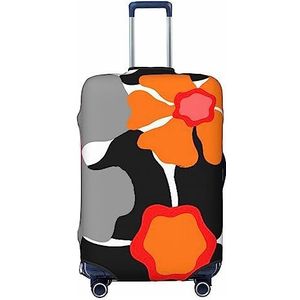 TOMPPY Retro Bloemen Patroon Gedrukt Bagage Cover Elastische Wasbare Koffer Cover Anti-Kras Koffer Protector Fit 18-32 Inch Bagage, Zwart, S