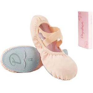 Balletschoenen voor meisjes, dansschoenen voor vrouwen, dansschoenen, dansschoen, hoge stretch, canvas splitzool, slip-on-oefenschoenen (bijgewerkt roze, 30)