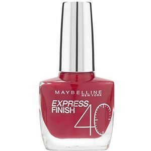 Maybelline New York Make-up Nailpolish Express Finish Nagellak Cherry/Ultra sneldrogende kleurlak in rijk kersenrood, 1 x 10 ml