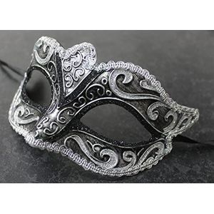 HEREN OF DAMES ZWART & ZILVER VENETIAANSE MASQUERADE CARNAVAL PARTY OOGBALMASKER