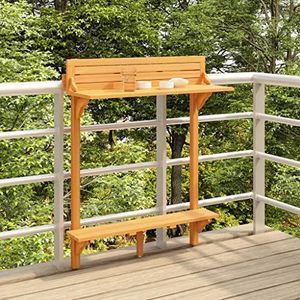 Prolenta Premium - Hoge balkontafel van massief acaciahout, 90 x 37 x 122,5 cm