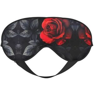 Rode Roos En Zwarte Bladeren Slaap Eye Mas Bijgewerkt Ontwerp Licht Blokkerende Night Eye Blinder Mannen Vrouwen Shift Werk Reizen
