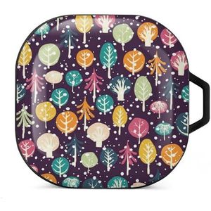 Winter Warm Tree Oordopjes Hoesje Compatibel met Samsung Hard Shell Beschermhoes Zwart-Stijl