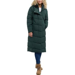 Ragwear PAVLA LONG Damesjas, Parka, gewatteerde jas, lange jas, opstaande kraag, waterdicht, groen, M