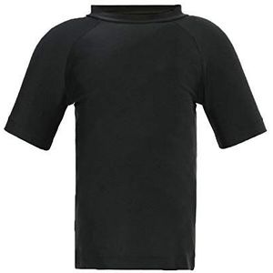 LACOFIA Jongens Zwemshirt Zonnebeschermend Kinderen UV Zwemkleding met Korte Mouw Sneldrogende Badmode Rash Guard Shirts Zwart 7-8 jaar
