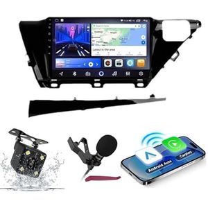 Android 14 Autoradio Navi voor T-oyota Camry 8(2017-2020) 9-inch QLED-scherm autoradio met draadloze Carplay Android Auto-GPS-navigatie met BT5.0 HIFI FM 5G-WiFi SWC RDS-MICROFOON,M100s