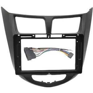Voor Hyundai I-25 Voor Accent Voor Solaris Voor Verna 2010-2016 Auto 9 Inch Radio Dashboard Frame 2Din MP5 Speler Stereo Paneel In-dash Montageframes(Silver frame cable)