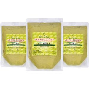 Yauvanya Original Indian Pure en Natural Henna (Mehndi) for Hair - 3X100 gms
