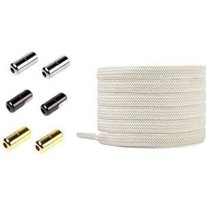 THEDAYBABY 100Cm Zwarte Schoenveters Platte Elastische Schoenen Veters Voor Sneakers Reticulated Weave Geen Tie Schoenveter Kinderen Volwassen Luie Schoen Kant, Beige, 100