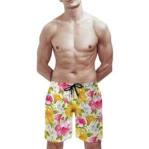 SANYJRV Hawaii Interessante zwembroek voor heren, casual ademende sneldrogende shorts, elastische korte broek met trekkoord, Kleur 6, L
