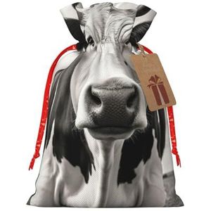 Koe In Zwart-Wit Vakantie Gift Bags,Herbruikbare Kerst Gift Zakken,Kunstige Aanpak Van Gift Giving