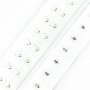 1/2 Yards 3 Rijen BH Verlenger Ondergoed Verstelbaar Haak-en-Oog Korset Verlengband Lint Tape DIY Decoratie Naai Accessoire-Wit 2-2 Yards
