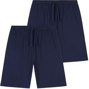 CityComfort Jongens Shorts - Jersey Loungewear Sportshorts met zakken Pack van 2, marine/marine, 9-10 jaar