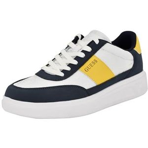 GUESS Heren Chaze Sneaker, Navy/Wit/Geel 400, 11 UK, Navy Wit Geel 400, 45 EU