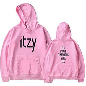 2019 Unisex ITZY Hoodies YUNA RYUJIN CHAERYEONG LIA YEJI Haar Sweatshirt Truien, roze, L