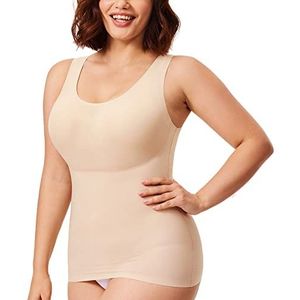 DELIMIRA Shapewear-tanktops Voor Dames Tummy Control Naadloos Vormgevend Hemdje Beige M